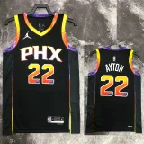 2022-23 SUNS AYTON #22 Black Top Quality Hot Pressing NBA Jersey (Trapeze Edition)