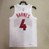 2022-23 Raptors BARNES #4 White Top Quality Hot Pressing NBA Jersey
