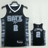 2022-23 SA Spurs LEONARD #2 Black Top Quality Hot Pressing NBA Jersey (Trapeze Edition)