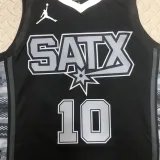 2022-23 SA Spurs DEROZAN #10 Black Top Quality Hot Pressing NBA Jersey (Trapeze Edition)