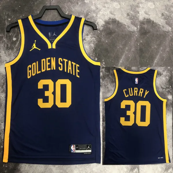2022-23 WARRIORS CURRY #30 Royal blue Top Quality Hot Pressing NBA Jersey (Trapeze Edition)