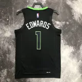 2022-23 TIMBERWOLVES EDWARDS #1 Black Top Quality Hot Pressing NBA Jersey (Trapeze Edition)