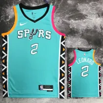 2022-23 Sa Spurs LEONARD #2 Green City Edition Top Quality Hot Pressing NBA Jersey