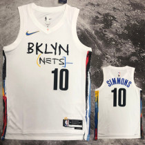 2022-23 NETS SIMMONS #10 White City Edition Top Quality Hot Pressing NBA Jersey