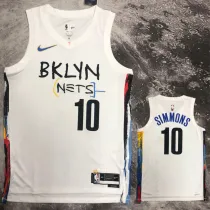 2022-23 NETS SIMMONS #10 White City Edition Top Quality Hot Pressing NBA Jersey