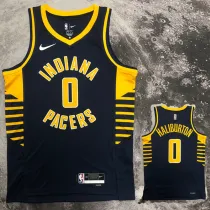 2022-23 Indiana Pacers HALIBURTON #0 Black Away Top Quality Hot Pressing NBA Jersey