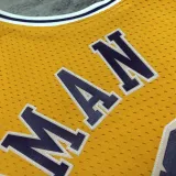 1999 LAKERS RODMAN #73 Yellow Retro Top Quality Hot Pressing NBA Jersey(圆领)