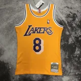 1997 LAKERS BRYANT #8 Yellow Retro Top Quality Hot Pressing NBA Jersey(圆领)