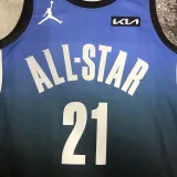 2023 ALL STAR EMBIID #21 Blue Top Quality Hot Pressing NBA Jersey (全明星)