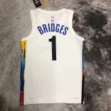 2022-23 NETS BRIDGES #1 White City Edition Top Quality Hot Pressing NBA Jersey