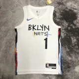 2022-23 NETS BRIDGES #1 White City Edition Top Quality Hot Pressing NBA Jersey
