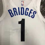 2022-23 NETS BRIDGES #1 White City Edition Top Quality Hot Pressing NBA Jersey
