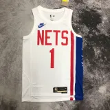 NETS BRIDGES #1 White Retro Top Quality Hot Pressing NBA Jersey