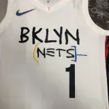 2022-23 NETS BRIDGES #1 White City Edition Top Quality Hot Pressing NBA Jersey