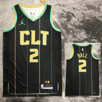 2022-23 HORNETS BALL #2 Black City Edition Top Quality Hot Pressing NBA Jersey