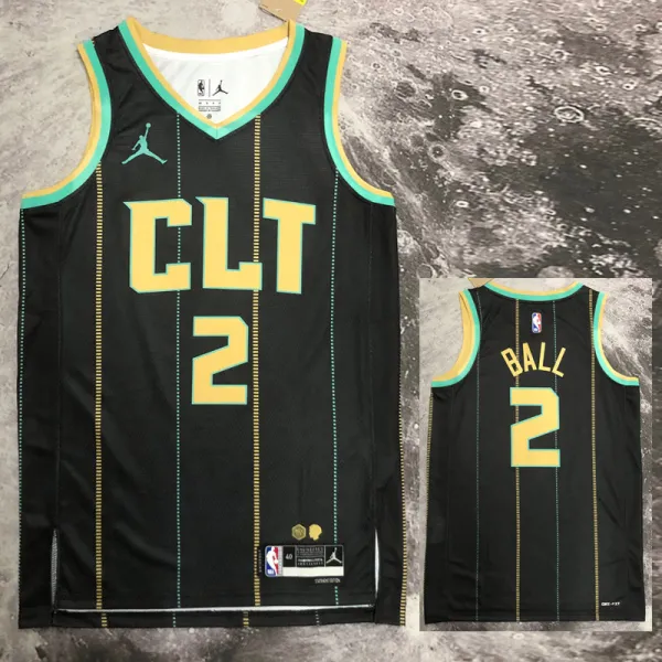 2022-23 HORNETS BALL #2 Black City Edition Top Quality Hot Pressing NBA Jersey