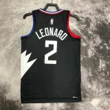 2022-23 Clippers LEONARD #2 Black Top Quality Hot Pressing NBA Jersey (Trapeze Edition)