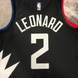2022-23 Clippers LEONARD #2 Black Top Quality Hot Pressing NBA Jersey (Trapeze Edition)