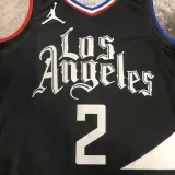 2022-23 Clippers LEONARD #2 Black Top Quality Hot Pressing NBA Jersey (Trapeze Edition)