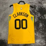 2022-23 JAZZ CLARKSON #00 Yellow Top Quality Hot Pressing NBA Jersey