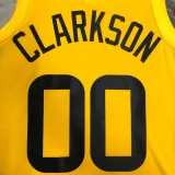 2022-23 JAZZ CLARKSON #00 Yellow Top Quality Hot Pressing NBA Jersey
