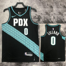 2022-23 Trail Blazers LILLARD #0 Black City Edition Top Quality Hot Pressing NBA Jersey