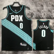 2022-23 Trail Blazers LILLARD #0 Black City Edition Top Quality Hot Pressing NBA Jersey