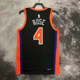 2022-23 KNICKS ROSE #4 Black City Edition Top Quality Hot Pressing NBA Jersey