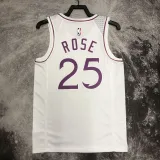 2018-19 Timberwolves ROSE #25 White Retro Top Quality Hot Pressing NBA Jersey
