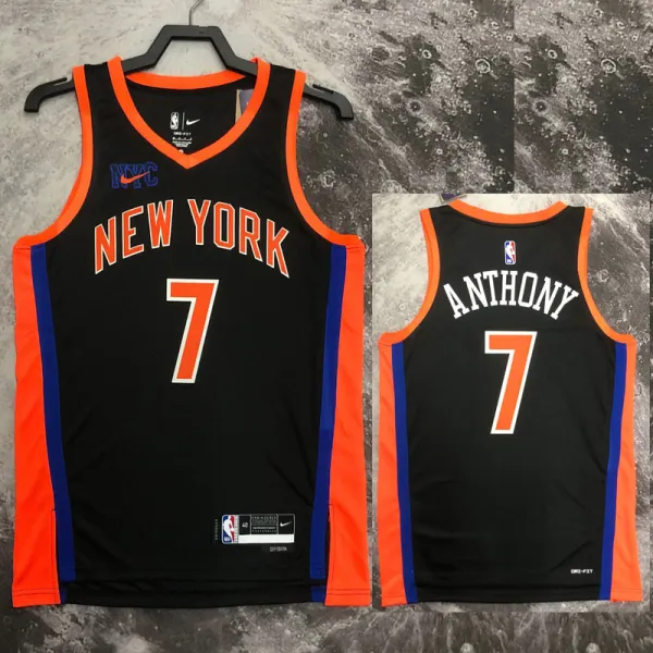 2022-23 KNICKS ANTHONY #7 Black City Edition Top Quality Hot Pressing NBA Jersey