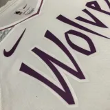 2018-19 Timberwolves EDWARDS #1 White Retro Top Quality Hot Pressing NBA Jersey
