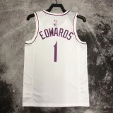 2018-19 Timberwolves EDWARDS #1 White Retro Top Quality Hot Pressing NBA Jersey