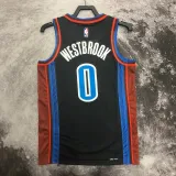 2022-23 OKC WESTBROOK #0 Black Top Quality Hot Pressing NBA Jersey