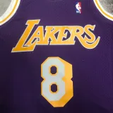 1996-97 LAKERS BRYANT #8 Purple Retro Top Quality Hot Pressing NBA Jersey(圆领）