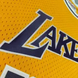 1984-85 LAKERS JOHNSON #32 Yellow Retro Top Quality Hot Pressing NBA Jersey(圆领)