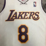 2003-04 LAKERS BRYANT #8 White Retro Top Quality Hot Pressing NBA Jersey(V领)