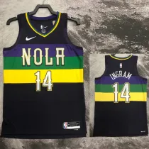 2022-23 Pelicans INGRAM #14 Black City Edition Top Quality Hot Pressing NBA Jersey
