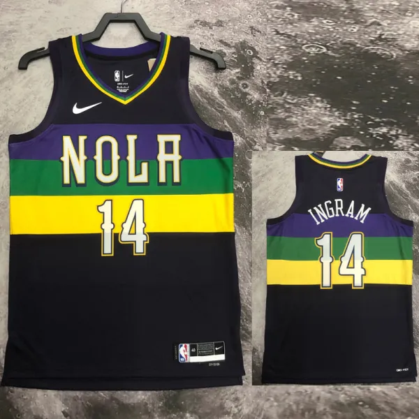 2022-23 Pelicans INGRAM #14 Black City Edition Top Quality Hot Pressing NBA Jersey