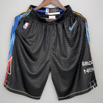 2020-21 NETS Black City Edition Top Quality NBA Pants (涂鸦)
