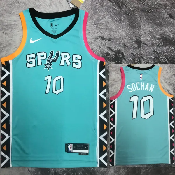 2022-23 SA Spurs SOCHAN #10 Blue City Edition Top Quality Hot Pressing NBA Jersey