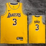 2022-23 LAKERS DAVIS #3 Yellow Top Quality Hot Pressing NBA Jersey(圆领)