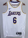 2022-23 LAKERS JAMES #6 White Top Quality Hot Pressing NBA Jersey(圆领)