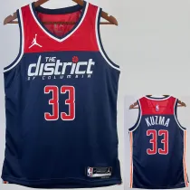 2022-23 Wizards KUZMA #33 Royal Blue Top Quality Hot Pressing NBA Jersey (Trapeze Edition)