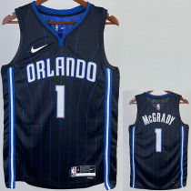 2022-23 Magic MCGRADY #1 Black Top Quality Hot Pressing NBA Jersey（黑色条纹）