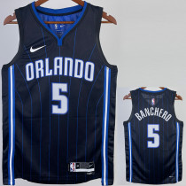 2022-23 Magic BANCHERO #5 Black Top Quality Hot Pressing NBA Jersey（黑色条纹）