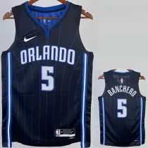 2022-23 Magic BANCHERO #5 Black Top Quality Hot Pressing NBA Jersey（黑色条纹）