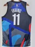2023-24 NETS IRVING #11 Blue Black City Edition Top Quality Hot Pressing NBA Jersey