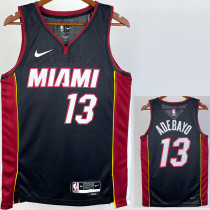 2022-23 HEAT ADEBAYO #13 Black Top Quality Hot Pressing NBA Jersey (V领）