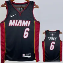 2022-23 HEAT JAMES #6 Black Top Quality Hot Pressing NBA Jersey (V领）