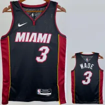 2022-23 HEAT WADE #3 Black Top Quality Hot Pressing NBA Jersey (V领）